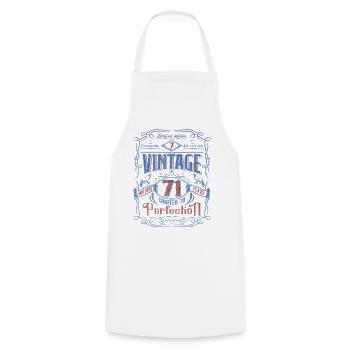 Vintage Crafted To Perfection 71th Birthday - Cooking Apron - white - Front - AI Model Male 185 dark (185cm)