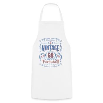 Vintage Crafted To Perfection 68th Birthday - Cooking Apron - white - Front - AI Model Male 185 dark (185cm)