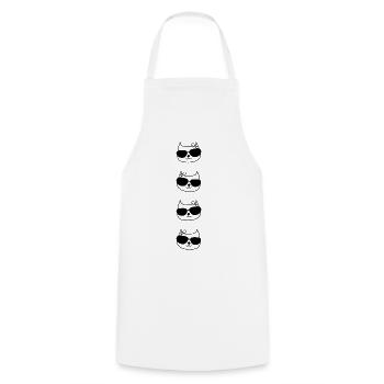 Cat Head Cute Cat Lover - Funny Cat - Cooking Apron - white - Front - AI Model Male 185 dark (185cm)