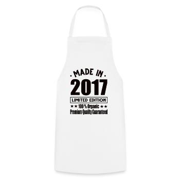 Made in 2017 Vintage Retro Limited Edition - Cooking Apron - white - Front - AI Model Male 185 dark (185cm)