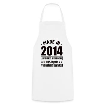 Fabriqué en 2014 Vintage Retro Limited Edition - Tablier de cuisine - blanc - Devant - AI Model Male 185 dark (185cm)