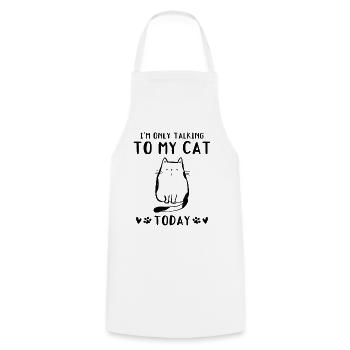 Cat lovers - I'm just talking to my - Cooking Apron - white - Front - AI Model Male 185 dark (185cm)