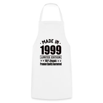 Fabriqué en 1999 Vintage Retro Limited Edition - Tablier de cuisine - blanc - Devant - AI Model Male 185 dark (185cm)