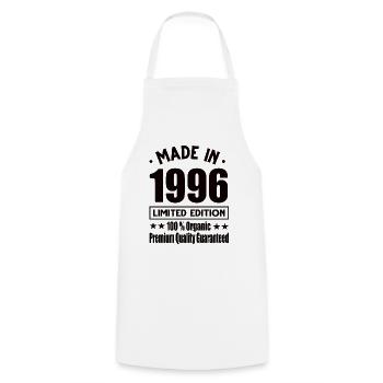 Fabriqué en 1996 Vintage Retro Limited Edition - Tablier de cuisine - blanc - Devant - AI Model Male 185 dark (185cm)