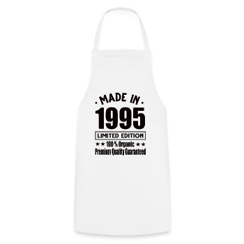 Fabriqué en 1995 Vintage Retro Limited Edition - Tablier de cuisine - blanc - Devant - AI Model Male 185 dark (185cm)