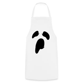 Ghost Costume Halloween Ghost - Cooking Apron - white - Front - AI Model Male 185 dark (185cm)