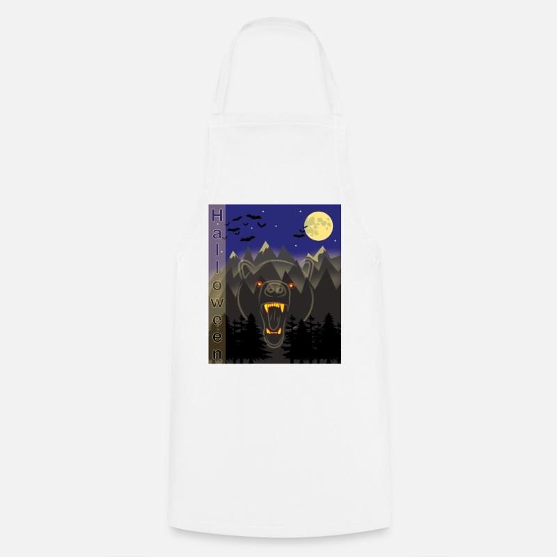 Halloween Gost Grizzly Bear - Cooking Apron - white