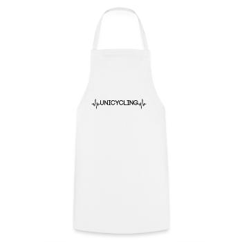 Unicycle Heartbeat - Cooking Apron - white - Front - AI Model Male 185 dark (185cm)