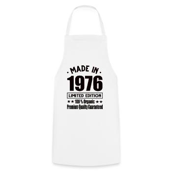 Made in 1976 Vintage Retro Limited Edition - Cooking Apron - white - Front - AI Model Male 185 dark (185cm)