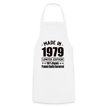 Made in 1979 Vintage Retro Limited Edition - Kochschürze - Weiß - Vorne - AI Model Male 185 dark (185cm)