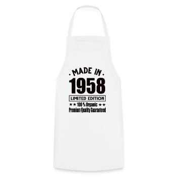 Fabriqué en 1958 Vintage Retro Limited Edition - Tablier de cuisine - blanc - Devant - AI Model Male 185 dark (185cm)