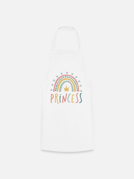 princess - rainbow - Cooking Apron - white