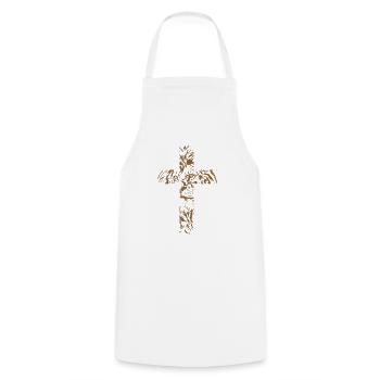 Lion's Head Cross Predator King Safari - Cooking Apron - white - Front - AI Model Male 185 dark (185cm)