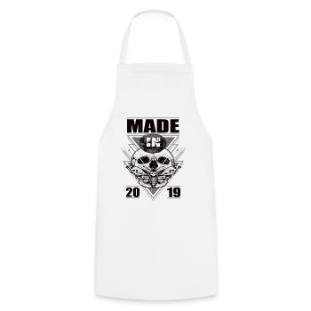 Made in 2019 Vintage Retro Limited Edition - Cooking Apron - white - Front - AI Model Male 185 dark (185cm)