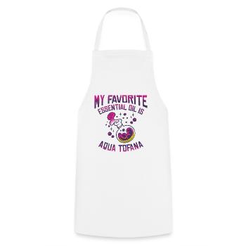 Aqua Tofana Conspiracy Theorist Essential Oil - Cooking Apron - white - Front - AI Model Male 185 dark (185cm)