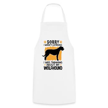 Ich habe an meinen Irischer Wolfshund gedacht - Kochschürze - Weiß - Vorne - AI Model Male 185 dark (185cm)