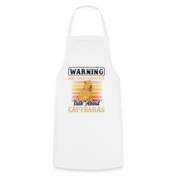 Capybara parle spontanément de capybara - Tablier de cuisine - blanc - Devant - AI Model Male 185 dark (185cm)