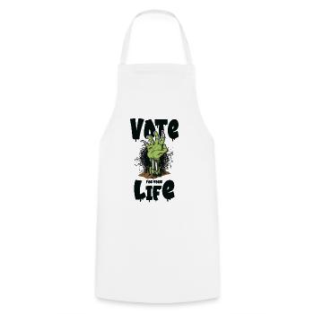 Halloween Voting Zombie Spooky Monsters Horror Fan - Cooking Apron - white - Front - AI Model Male 185 dark (185cm)