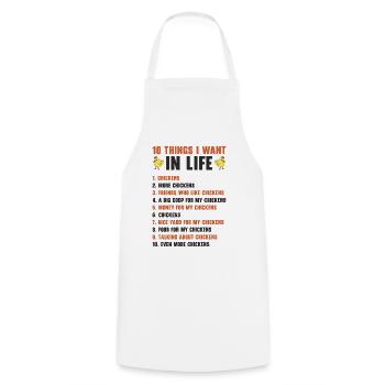 Chicken Agriculture Chicken Lovers Farming - Cooking Apron - white - Front - AI Model Male 185 dark (185cm)