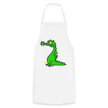 Smiling Crocodile, Three Color Design - Cooking Apron - white - Front - AI Model Male 185 dark (185cm)