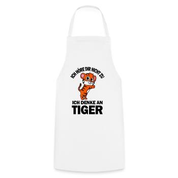 Tiger Spruch lustig - Ich denke an Tiger - Kochschürze - Weiß - Vorne - AI Model Male 185 dark (185cm)