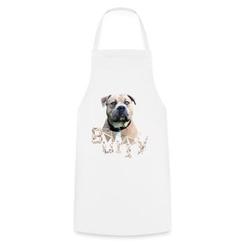 American Bully color - Cooking Apron - white - Front - AI Model Male 185 dark (185cm)