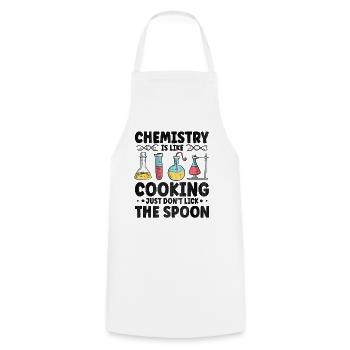 Chemistry is like cooking Funny chemist gift - Cooking Apron - white - Front - AI Model Male 185 dark (185cm)