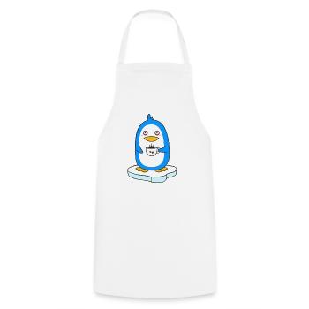 Caffeinated Penguin Morning Muffle Coffee Drinker - Cooking Apron - white - Front - AI Model Male 185 dark (185cm)