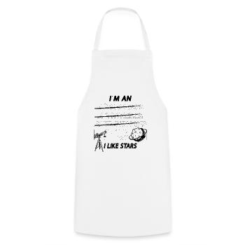 I'm An I Like Stars Astronomy Space Universe Moon - Cooking Apron - white - Front - AI Model Male 185 dark (185cm)
