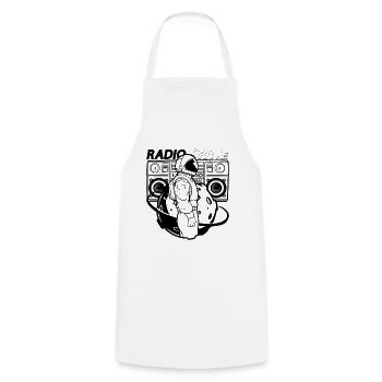 Astronomie Galaxy Music Lover Radio Space Universe - Tablier de cuisine - blanc - Devant - AI Model Male 185 dark (185cm)