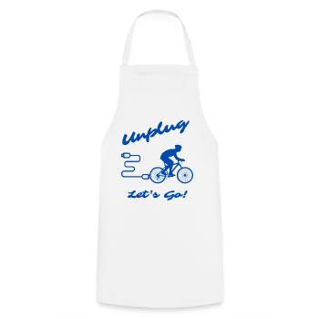 Unplug Let's Go - Kochschürze - Weiß - Vorne - AI Model Male 185 dark (185cm)