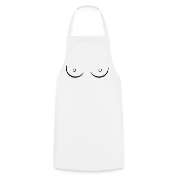 Brüste Boobies Line Art Skizze Feminismus - Kochschürze - Weiß - Vorne - AI Model Male 185 dark (185cm)