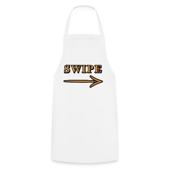 Swipe Me - Balayez vers la droite - Tablier de cuisine - blanc - Devant - AI Model Male 185 dark (185cm)