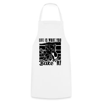 Life Is What You Bake It Baker Baking Bakery Chef - Kochschürze - Weiß - Vorne - AI Model Male 185 dark (185cm)