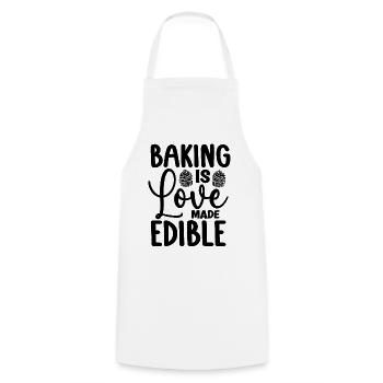 Baking Is Love Made Edible Baker Bakery Cake Bake - Cooking Apron - white - Front - AI Model Male 185 dark (185cm)
