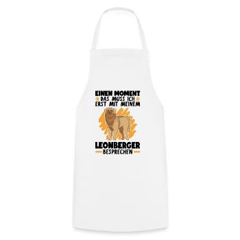Das muss ich mit meinem Leonberger besprechen - Kochschürze - Weiß - Vorne - AI Model Male 185 dark (185cm)