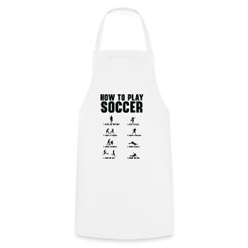 Comment jouer au football Les sports de joueur de football - Tablier de cuisine - blanc - Devant - AI Model Male 185 dark (185cm)