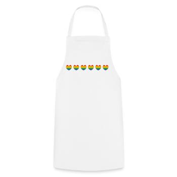 LGBTQ Rainbow Hearts LGBT lgbtqi queer - Cooking Apron - white - Front - AI Model Male 185 dark (185cm)