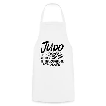 Judo The Art Of Hitting Sports Fighter Karate - Cooking Apron - white - Front - AI Model Male 185 dark (185cm)