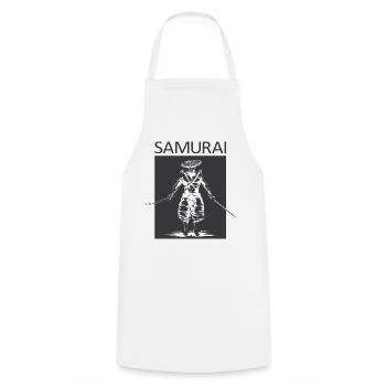 Samurai Swordsman Symbol Martial Arts Logo icon - Cooking Apron - white - Front - AI Model Male 185 dark (185cm)