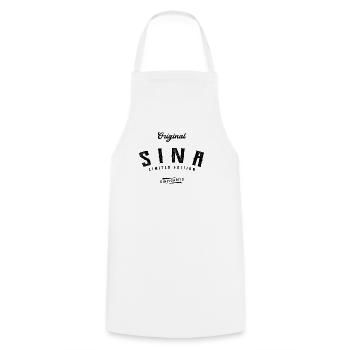 Sina Limited Edition - Kochschürze - Weiß - Vorne - AI Model Male 185 dark (185cm)