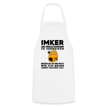 Imker Imkerei Honig Bienen - Kochschürze - Weiß - Vorne - AI Model Male 185 dark (185cm)