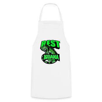 Iguana - Cooking Apron - white - Front - AI Model Male 185 dark (185cm)