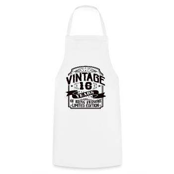 Anniversaire Vintage 18 Ans Édition Limitée - Tablier de cuisine - blanc - Devant - AI Model Male 185 dark (185cm)