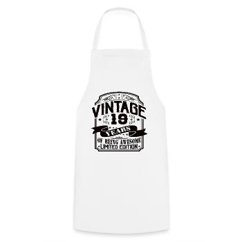 Vintage 19 Years of Being Awesome 19 Birthday - Cooking Apron - white - Front - AI Model Male 185 dark (185cm)