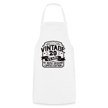 Vintage 29 ans d’être génial 29 anniversaire - Tablier de cuisine - blanc - Devant - AI Model Male 185 dark (185cm)