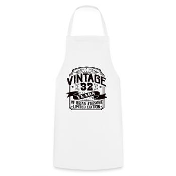 Vintage 32 Years of Being Awesome 32 Birthday - Cooking Apron - white - Front - AI Model Male 185 dark (185cm)