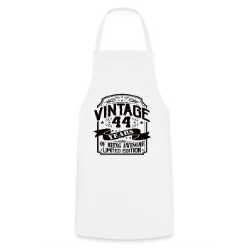 Vintage 44 ans d’être génial 44ème anniversaire - Tablier de cuisine - blanc - Devant - AI Model Male 185 dark (185cm)