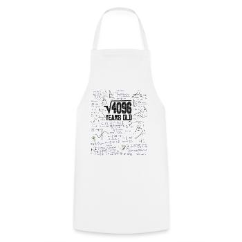 Square Root of 4096 Math Nerd 64th Birthday - Cooking Apron - white - Front - AI Model Male 185 dark (185cm)