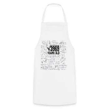 Square Root of 3969 Math Nerd 63rd Birthday - Cooking Apron - white - Front - AI Model Male 185 dark (185cm)
